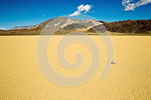 Dry lake feature with sailing stones