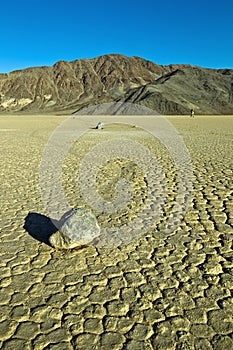 Dry lake feature with sailing stones