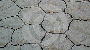 Dry lake with natural texture of cracked clay. Death Valley field