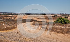 Dry lake Paralimni in Cyprus photo