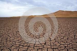 Dry lake at the sahara