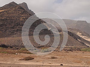 Dry landscape of Sao Vicente, one of the Cape Verde islands