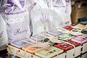 Dry lavender and handmade soap - souvenir and local products from Rovinj, Istria, Croatia