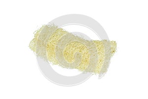 Dry Luffa, luffa sponge on white background, isolated with soft