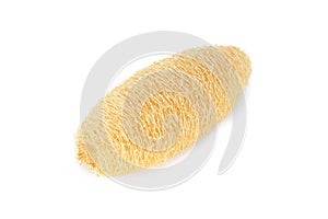 Dry Luffa, luffa sponge on white background, isolated on white b