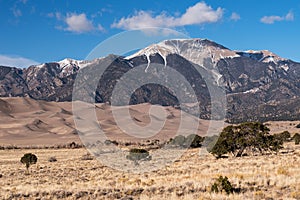 13,335 foot Mount Herard located in the Great Sand Dunes National Preserve, Colorado.