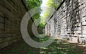 Dry Moat and Counterscarp of the decommissioned Fort Wadsworth, Staten Island, NY, USA