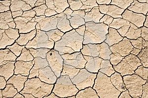 Dry Mud Cracked Desert Ground Background Pattern