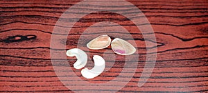 Dry nuts organics seeds background wooden table