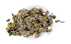 Dry oolong tea leaves