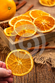 Dry Oranges Slices Snack Background