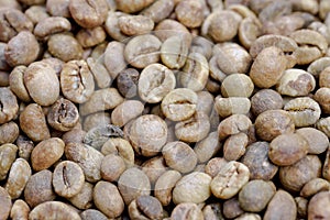 Dry organic green bean coffee