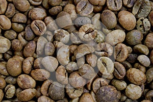 Dry organic green bean coffee