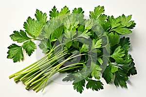 Dry Parsley on white background