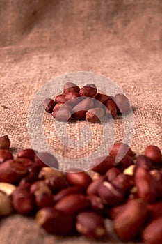 dry peanuts background. close up dry peanuts. Selective focus. nice bokeh