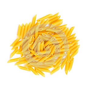 Dry Penne Rigate over white