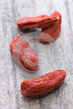 Dry red goji berries (Lycium barbarum)