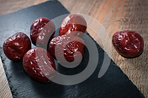 Dry red jujubes