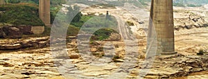 Dry river bed of Yellow River in China,