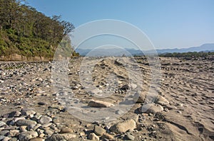 dry river in morning