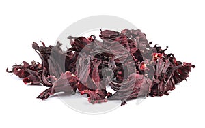 Dry roselle isolated on white background