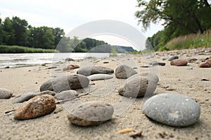 Dry round and soft river rocks photo
