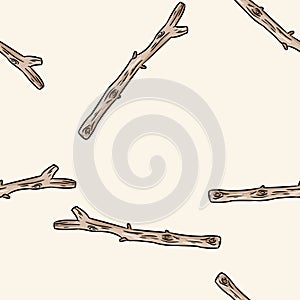 Dry rustic tree branches doodles seamless pattern. Boho image of sticks emplate texture background tile