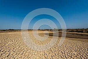 Dry salt field in Ly Nhon, Can gio, vietnam