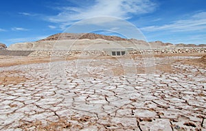Dry salty soil pattern in San Pedro de Atacama desert