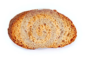 Dry slice of bread isolated