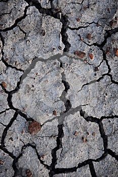 Dry soil abstract background. Drought. Gray dry soil. Soil background. Cracked soil background. Earth pattern. Soil texture. Crack