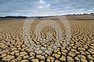 Dry soil in a dam