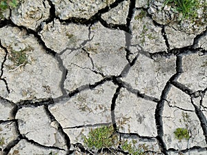 Dry soil parched by the summer heat