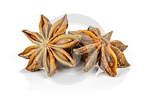 Dry star anise isolated on white