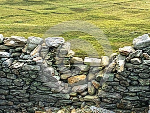 Dry wall stone wall on Achill Island photo