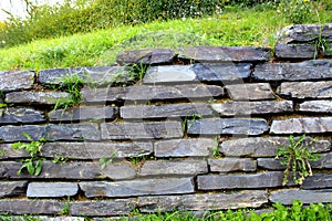 Dry stone wall background texture