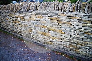 Dry stone walling fence