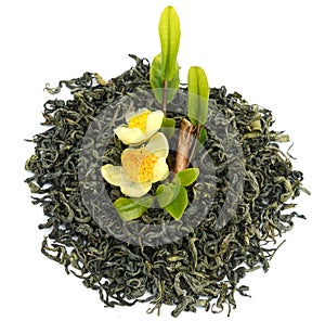 Dry tea isolated. Black, leaves. photo