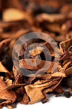 Dry tobacco leaves