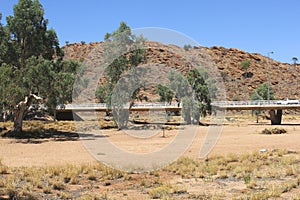 Dry Todd river after a period of dryness, global warming in Alice Springs, Australia