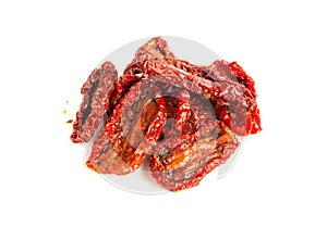 Dry Tomatoes, Sun Dried Pomodoro, Dehydrated Tomato In Olive Oil, Cured Sundried Vegetable Slices photo