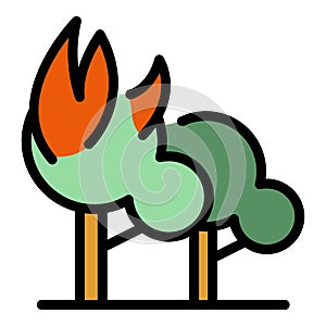 Dry tree burning icon vector flat