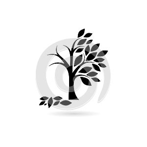 Dry tree icon, dying tree logo