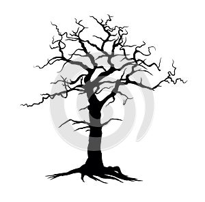 Dry Tree Silhouette, Vector Illustration Isolated Vector Illustration