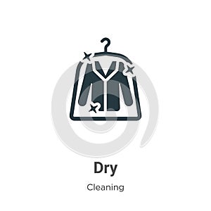 Dry vector icon on white background. Flat vector dry icon symbol sign from modern cleaning collection for mobile concept and web