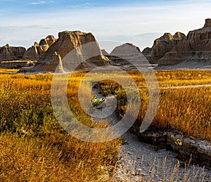 Dry Wash Leading to Wall of Rock Formations on The Notch Trail,