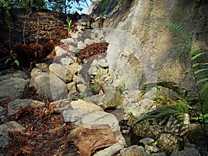 Dry waterfall at the Eden Project Cornwall