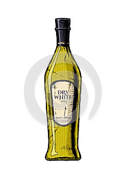 Dry white wine photo