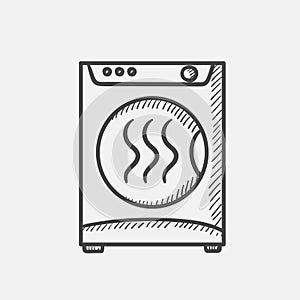 Dryer hand drawn sketch icon.