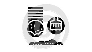 dryer vent cleaning glyph icon animation